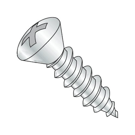 Sheet Metal Screw, #14 x 1-1/4 in, 18-8 Stainless Steel Oval Head Phillips Drive, 500 PK